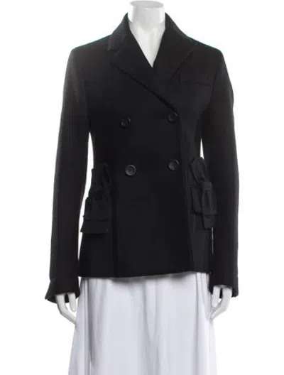 Pre-owned Prada 2015 Virgin Wool Jacket In Blue
