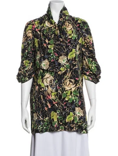 Pre-owned Prada 2018 Silk Blouse In Black