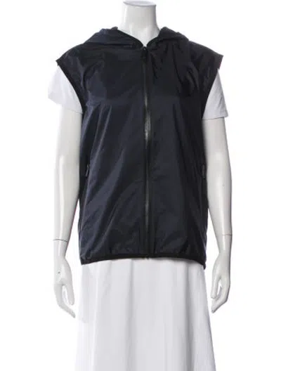 Pre-owned Prada 2019 Enameled Metal Triangle Vest In Blue