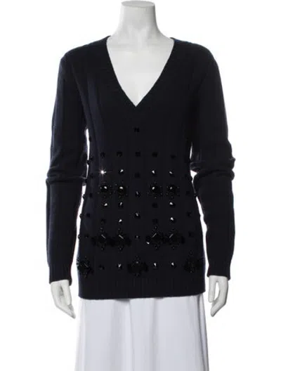Pre-owned Prada 2020 Virgin Wool Sweater In Blue