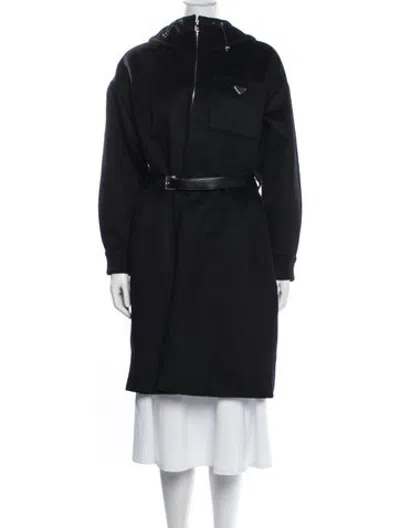 Pre-owned Prada 2022 Virgin Wool Coat In Black