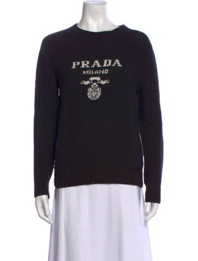 Pre-owned Prada 2022 Virgin Wool Sweater In Black