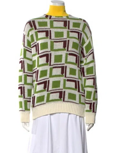 Pre-owned Prada 2022 Virgin Wool Sweater In Green/purple