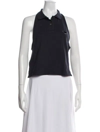 Pre-owned Prada 2023 Sleeveless Polo In Grey