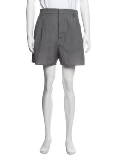 Pre-owned Prada 2024 Flat Front Shorts In Grey