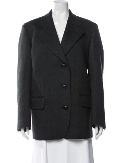 Pre-owned Prada 2025 Virgin Wool Coat In Grey