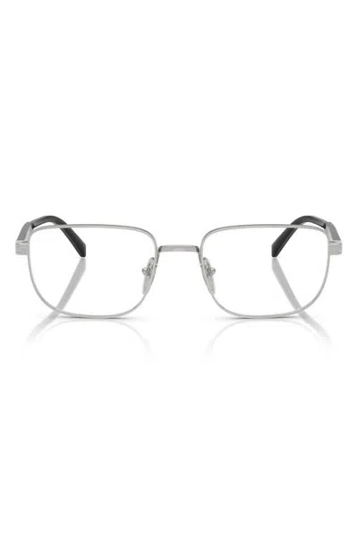 Prada 55mm Rectangular Optical Glasses In Multi