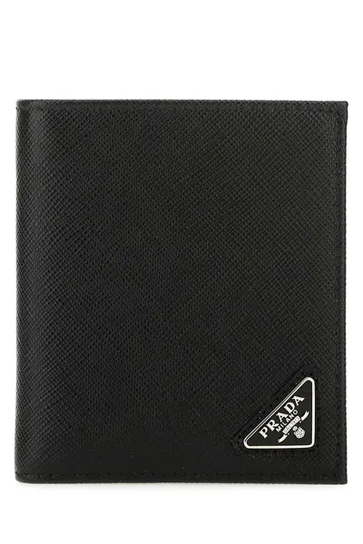 Prada Black Leather Mini Wallet