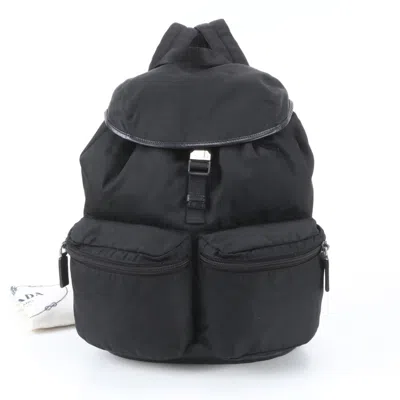 Pre-owned Prada Black Leather Nylon Backpack ()