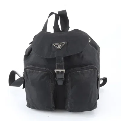 Pre-owned Prada Black Leather Nylon Backpack ()