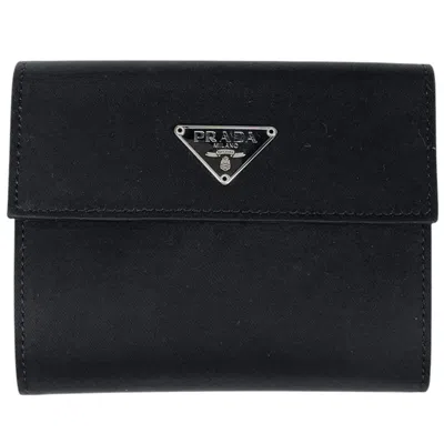 Pre-owned Prada Black Nero Nylon Wallet (tri-fold) () In Black, Nero
