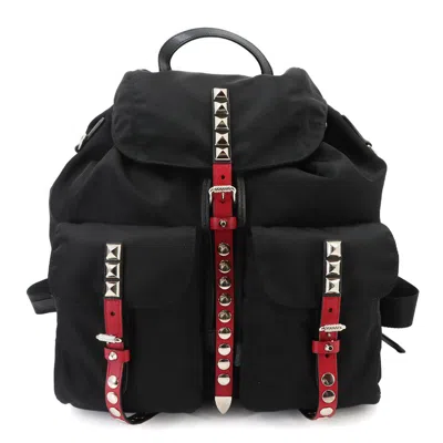 Pre-owned Prada Black Nylon Leather Backpack ()
