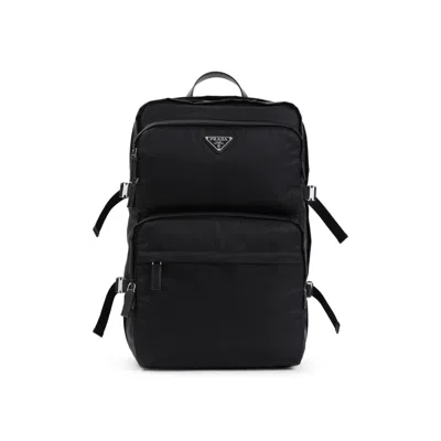 Prada Black Triangle Logo Backpack