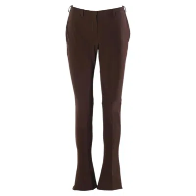 Pre-owned Prada Brown Stretch Flared Trousers - '00s