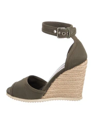 Pre-owned Prada Canvas Espadrilles In Green