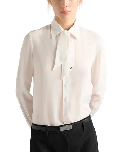 Prada Crepe De Chine Shirt In Neutral