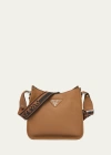 Prada Daino Leather Shoulder Bag In F02z8 Caramel 0 N