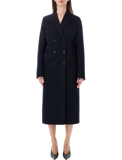 Prada Double Brested Coat Look 4 In Blue
