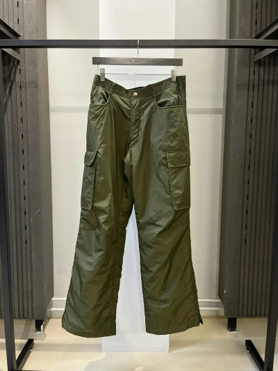 Pre-owned Prada Double Cargo Pocket Nylon Pants In Green