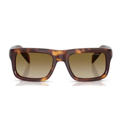 Prada Havana Pr D11s Oversized Rectangular Sunglasses In Multi