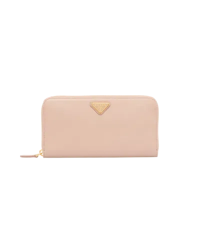 Prada Large Saffiano Leather Wallet In Pink