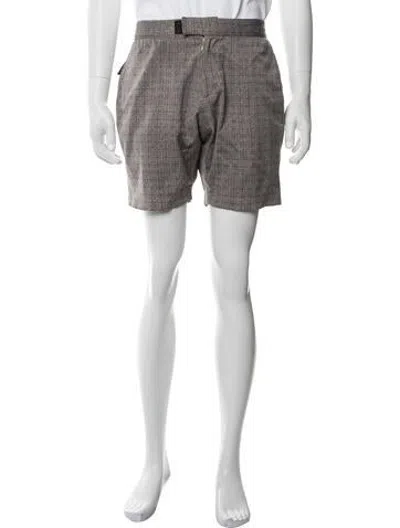 Pre-owned Prada Late 1990's - Early 2000's Flat Front Shorts In Purple/yellow