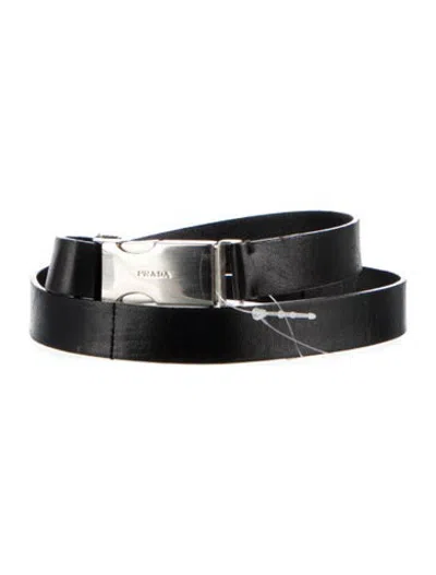Pre-owned Prada Leather Belt In Black