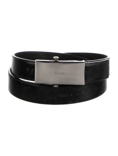 Pre-owned Prada Leather Belt In Black