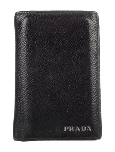 Pre-owned Prada Leather Bifold Wallet In Black