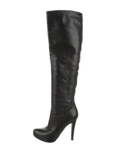 Pre-owned Prada Leather Boots In Black