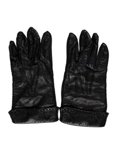 Pre-owned Prada Leather Gloves In Black