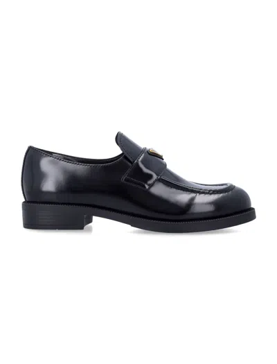 Prada Leather Loafers In Black