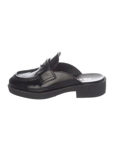 Pre-owned Prada Leather Mules In Black