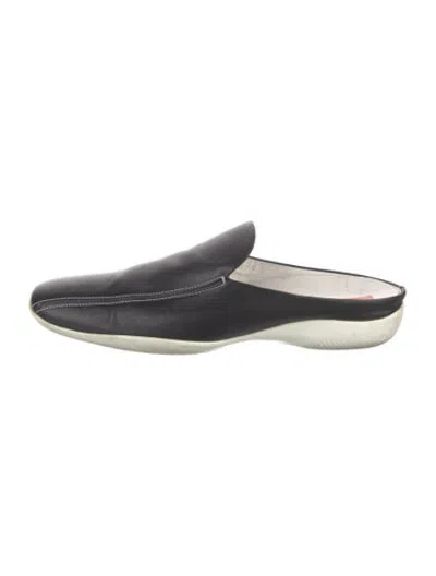 Pre-owned Prada Leather Mules In Blue/white