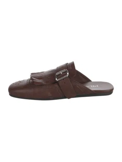 Pre-owned Prada Leather Mules In Brown