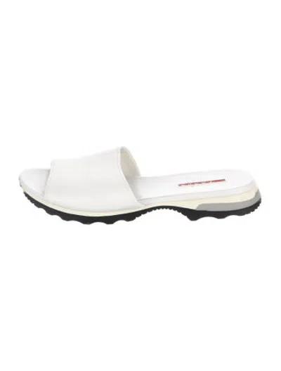 Pre-owned Prada Leather Mules In White