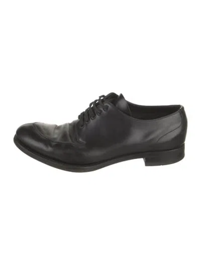 Pre-owned Prada Leather Oxfords In Black