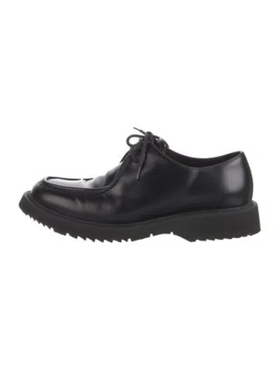 Pre-owned Prada Leather Oxfords In Black