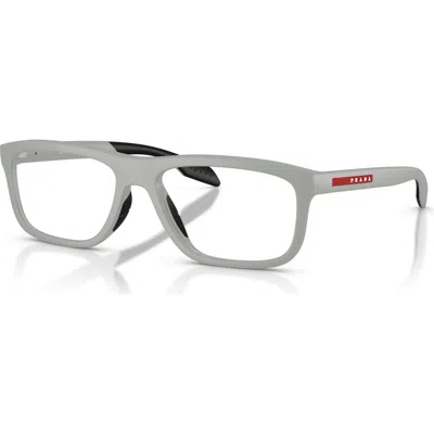 Prada Linea Rossa 55mm Rectangle Optical Glasses In Gray