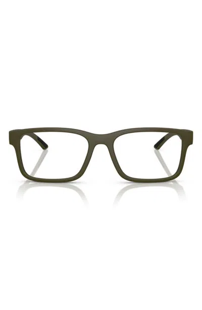Prada Linea Rossa 56mm Rectangular Optical Glasses In Green