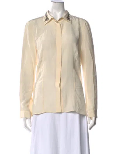 Pre-owned Prada Long Sleeve Blouse In Neutrals