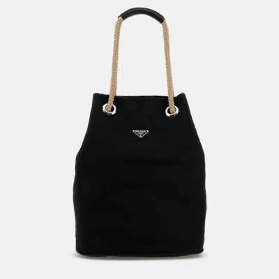 Pre-owned Prada Mariner Medium Black Re -nylon Tote Bag