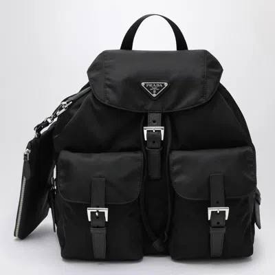 Prada Medium Re-nylon Backpack In Black