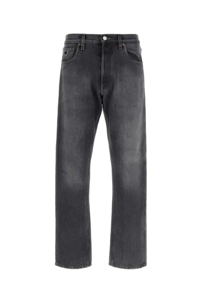Prada Men's Cotton Trousers With Pocket Detail In Gray