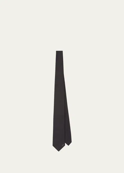 Prada Men's Needlepoint Silk Tie In Nero