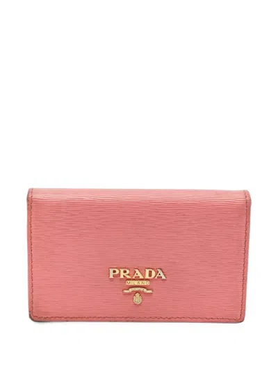Pre-owned Prada Move Card Holder In Pink