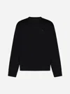 Prada Oversize-sweatshirt Aus Baumwolle Mit Triangolo-logo In Black