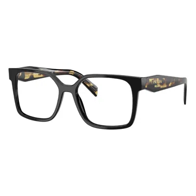 Prada Oversized Square Eyeglasses With Clear Demo Lenses In Brown