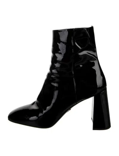 Pre-owned Prada Patent Leather Boots In Black