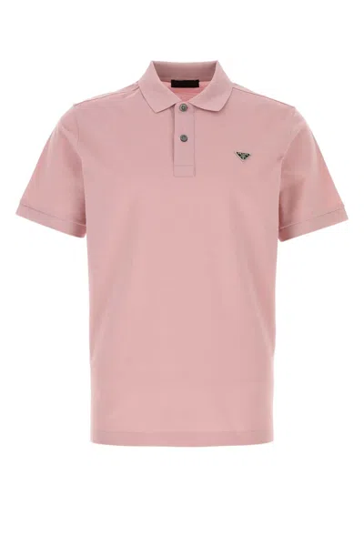 Prada Piquet Polo Shirt In Pink